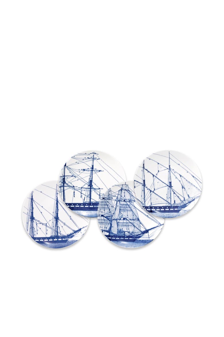 Rigging Small Plates, Mixed Set of 4 - Porcelain, Main, color, BLUE