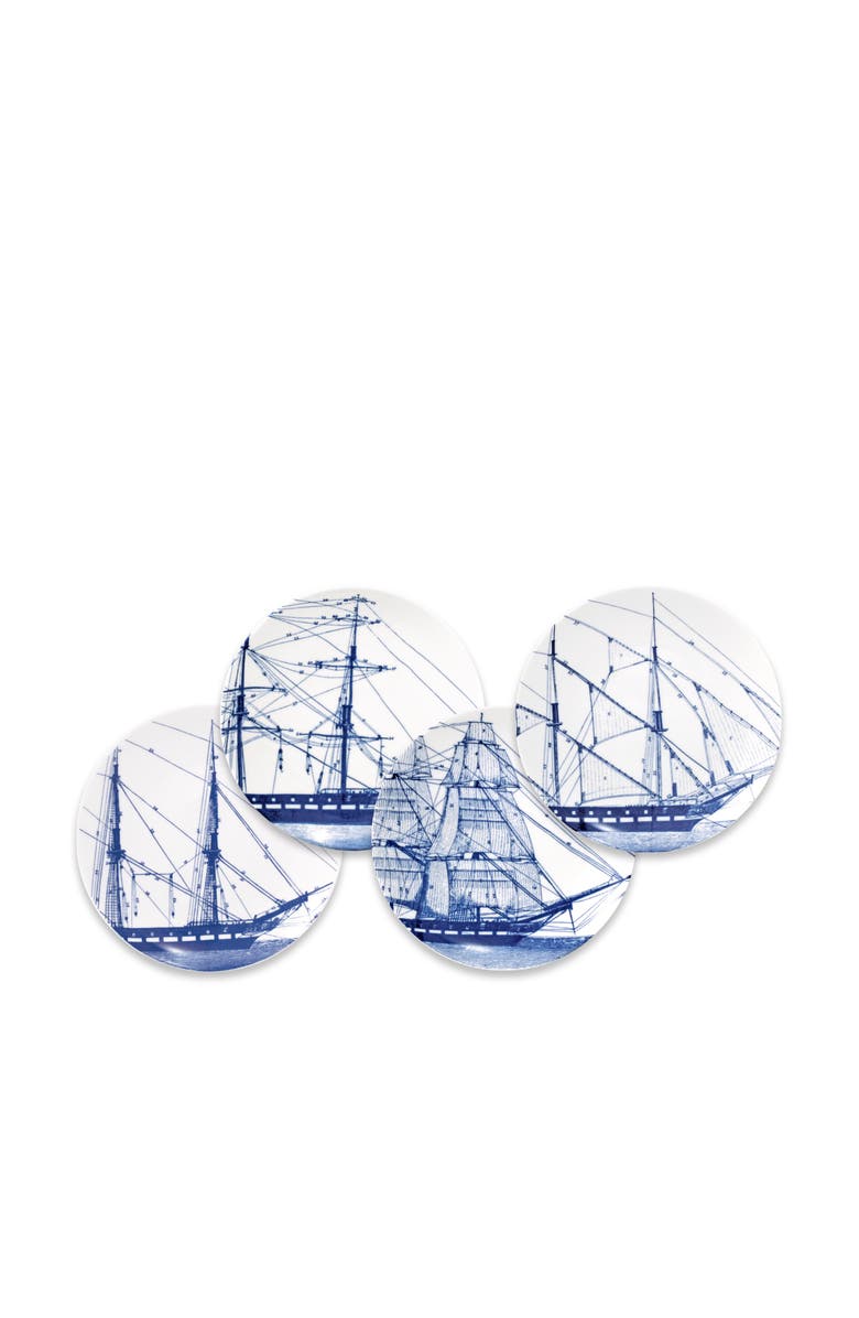 Caskata Rigging Small Plates, Mixed Set of 4 - Porcelain, Main, color, Blue