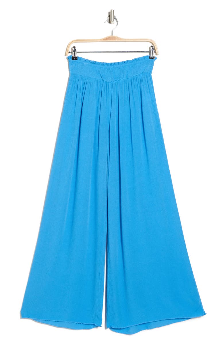 Elan Smocked Waist Wide Leg Cover-Up Pants, Alternate, color, Sky Blue