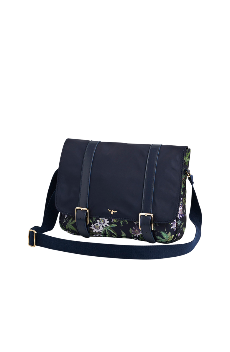 Fable England Passion Flower Satchel, Alternate, color, Navy