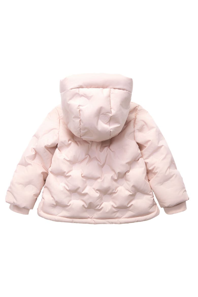 Fleece Lined Heart Pattern Puffer Jacket, Alternate, color, Pink