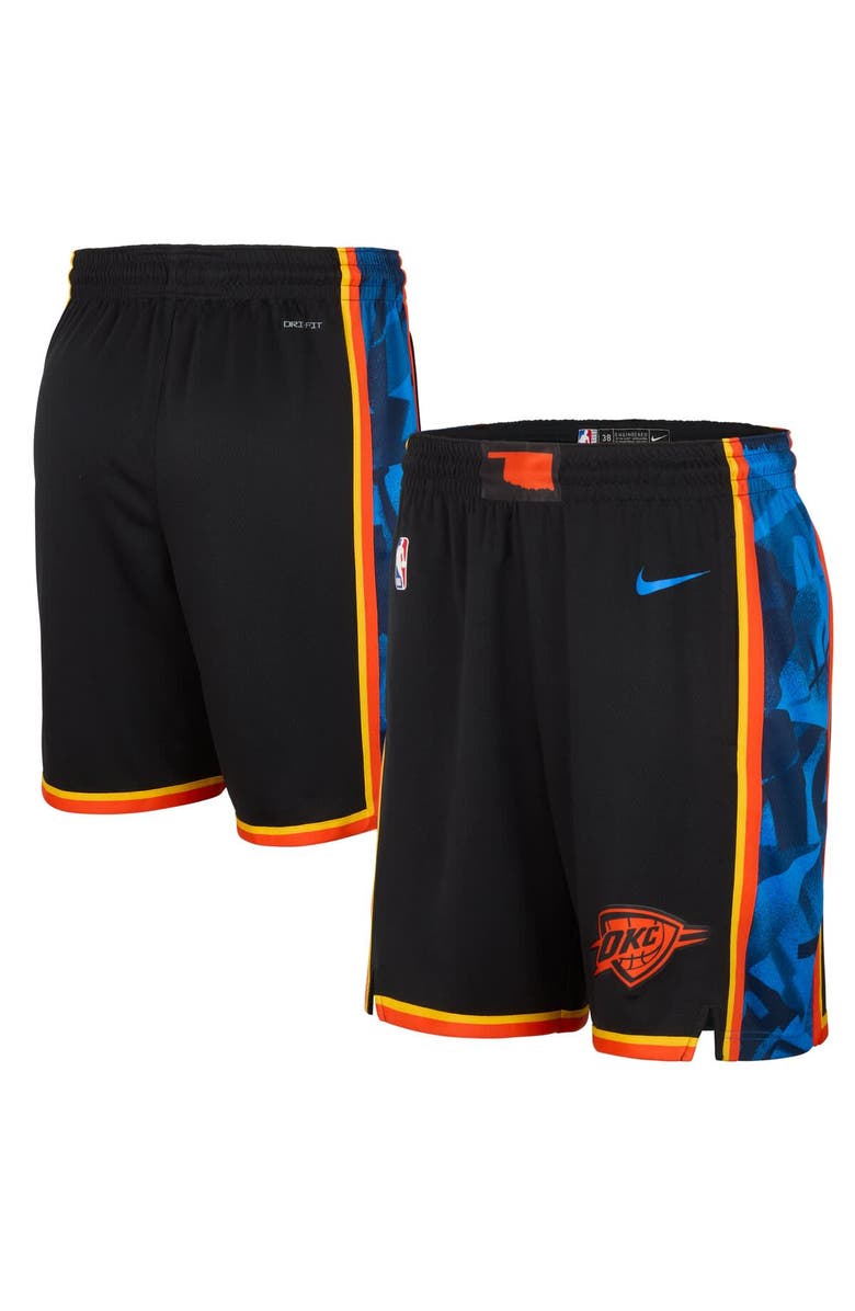 Nike Men's Nike Black Oklahoma City Thunder 2024/25 City Edition Swingman Shorts, Main, color, 