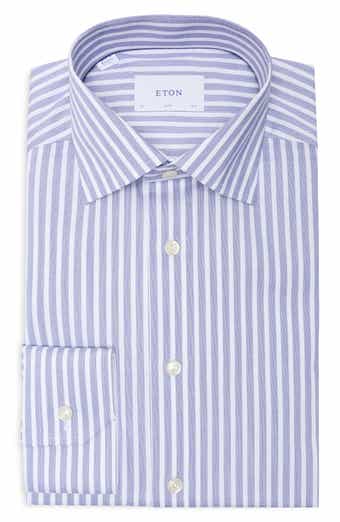 Slim Fit Striped Twill Dress Shirt