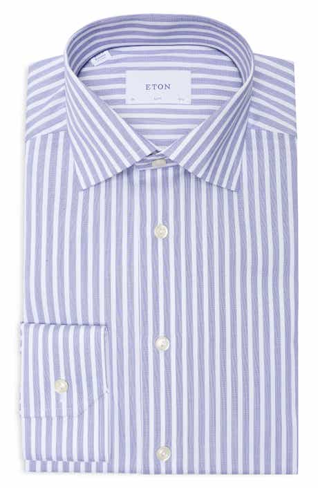 Slim Fit Striped Twill Dress Shirt