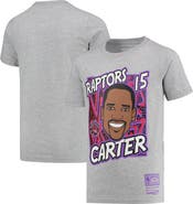 Mitchell & Ness Youth Mitchell & Ness Vince Carter Gray Toronto Raptors Hardwood Classics King of the Court Player T-Shirt