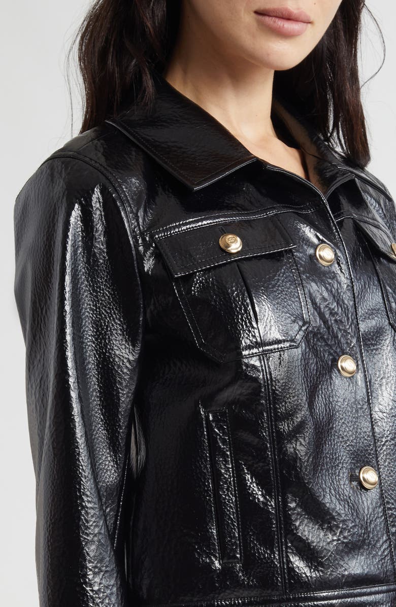 Cinq à Sept Jenn Faux Leather Jacket, Alternate, color, Black