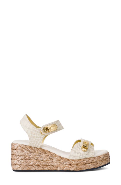Donna Karan New York Cebrina Ankle Strap Platform Wedge Sandal In Ivory