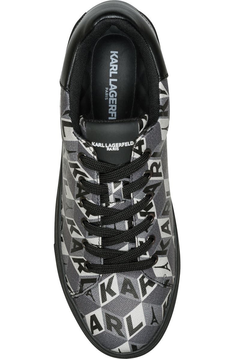 KARL LAGERFELD PARIS Allover Logo Low Profile Sneaker, Alternate, color, Grey