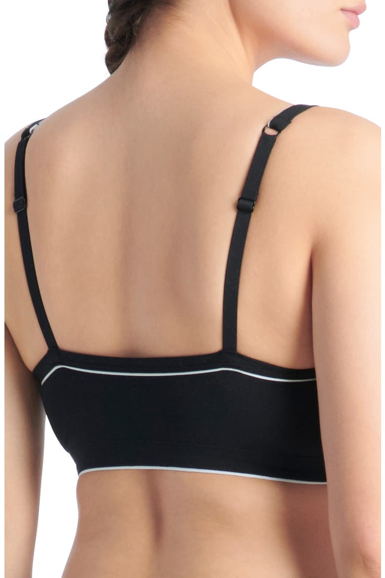 Scoop Cotton Blend Jersey Bralette, Alternate, color, BLACK