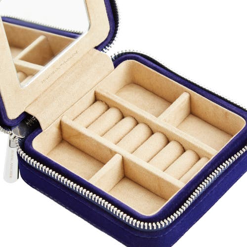 Wolf Royal Asscher Square Jewelry Zip Case In Blue