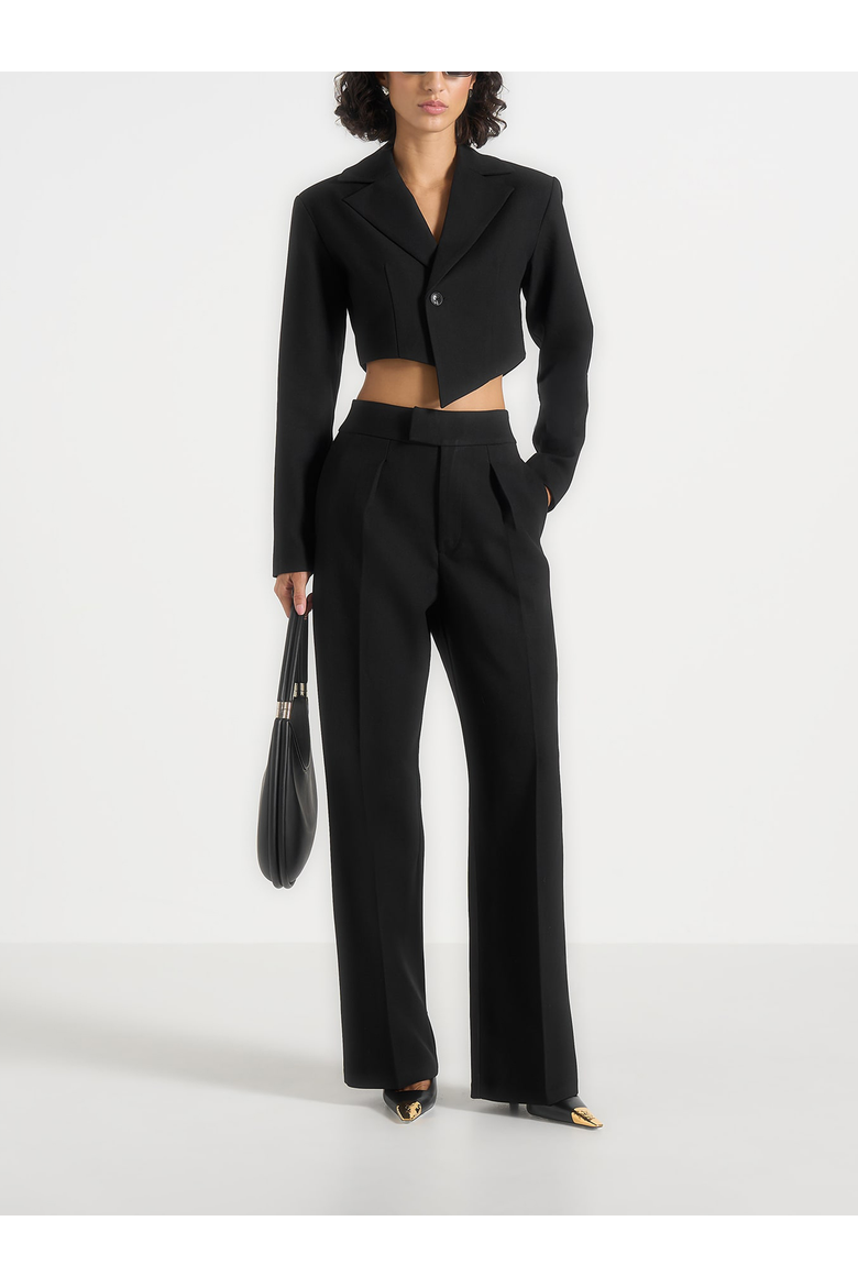 Elsa High Waisted Tailored Trousers, Alternate, color, Black