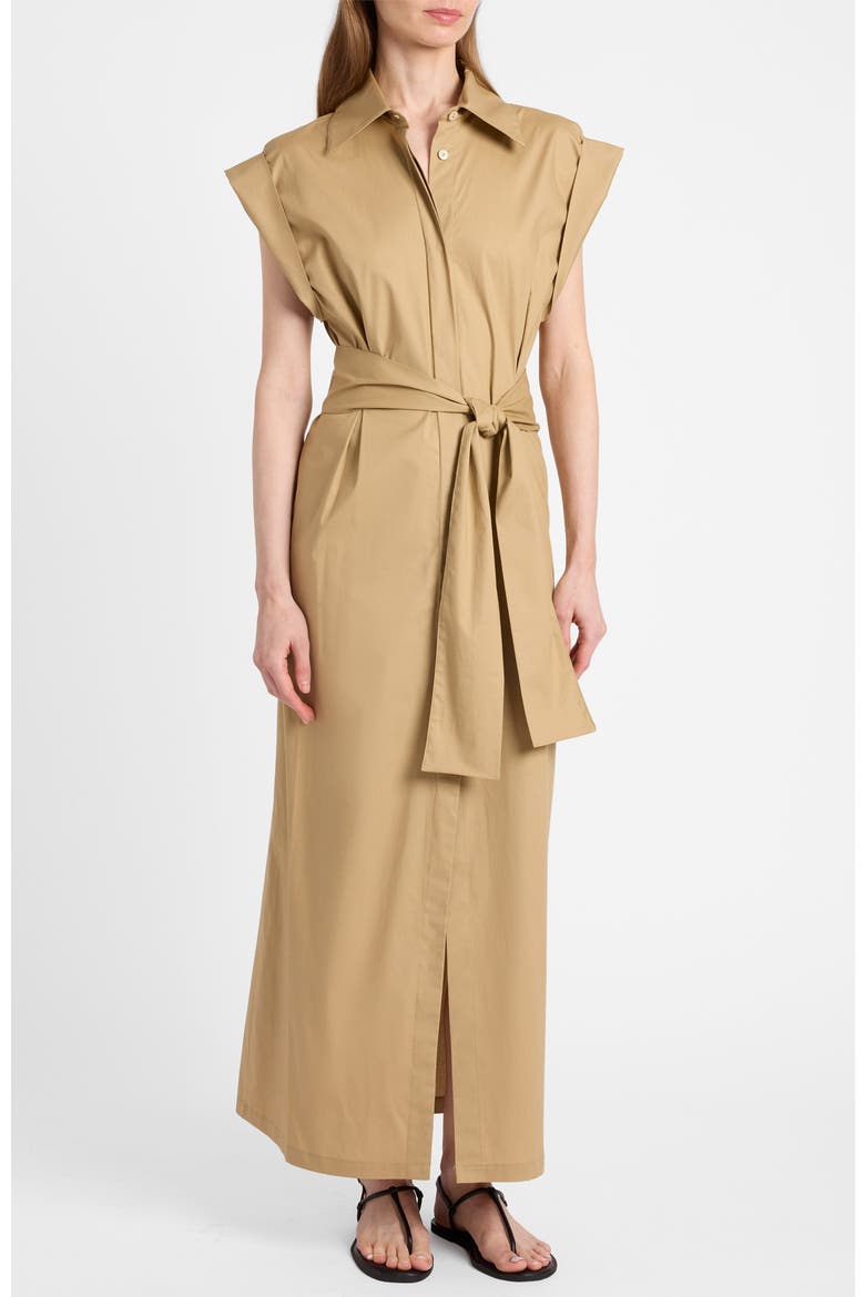 Nisa Cap Sleeve Poplin Shirt Dress, Alternate, color, Chai
