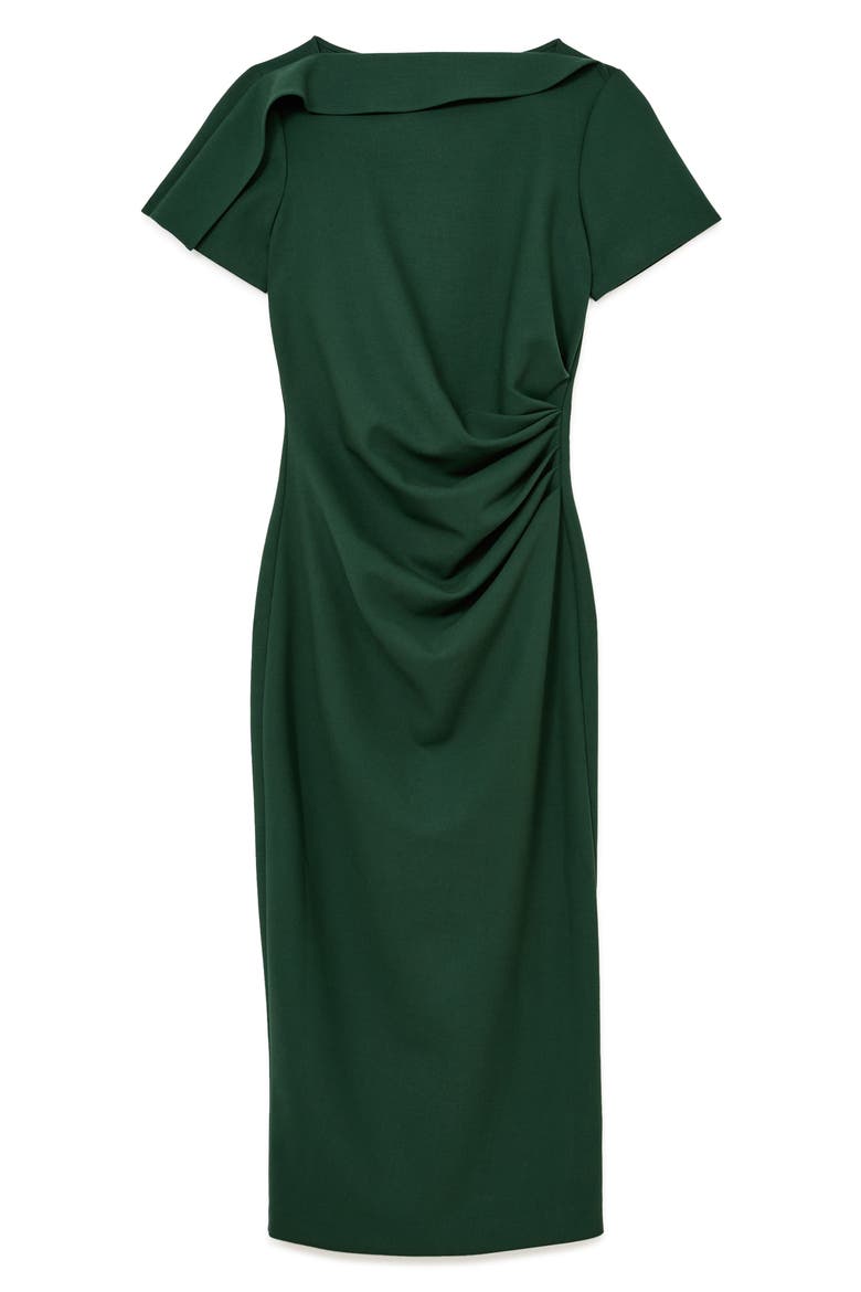 Hilary Ruched Cowl Neck Midi Dress, Alternate, color, TEAL GREEN