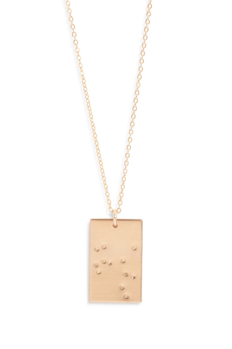 Zodiac Constellation Pendant Necklace, Main, color, GOLD / SAGITTARIUS