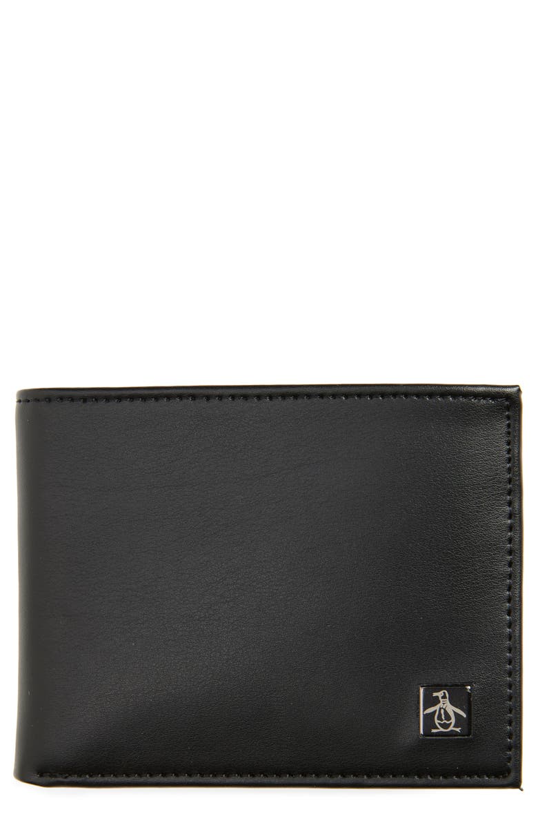 Original Penguin Leather Bifold Wallet, Main, color,