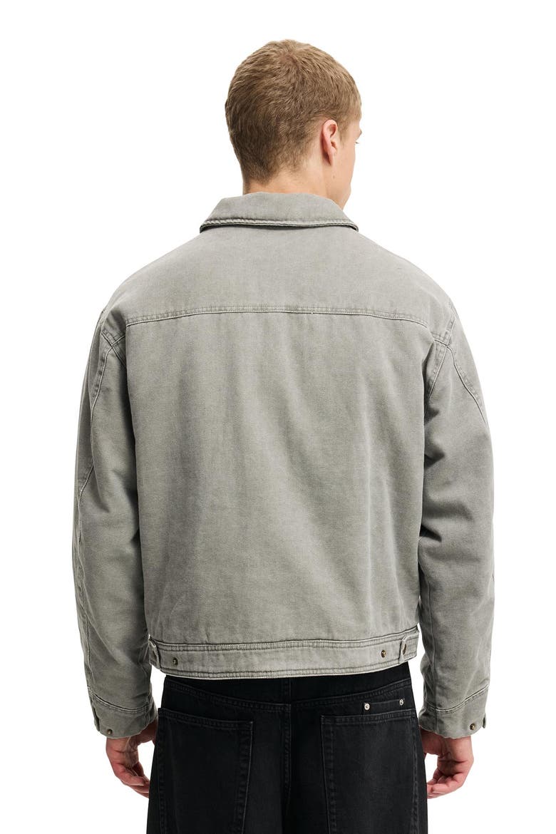Men's Cropped Worker Jacket, Alternate, color, Washed Grey