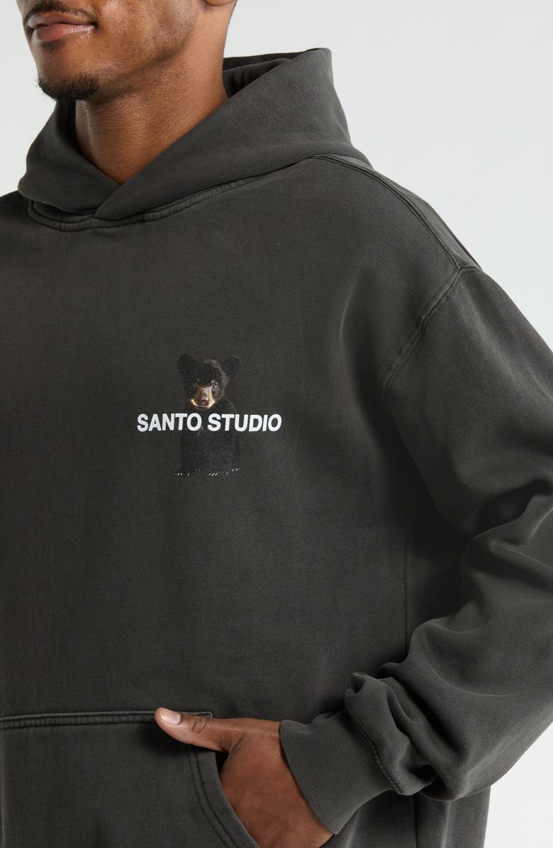 SANTO STUDIO Watching Graphic Hoodie, Alternate, color, Black