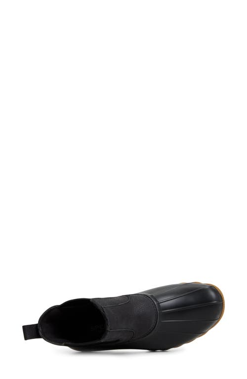 Sperry Saltwater Waterproof Duck Chelsea Boot In Black