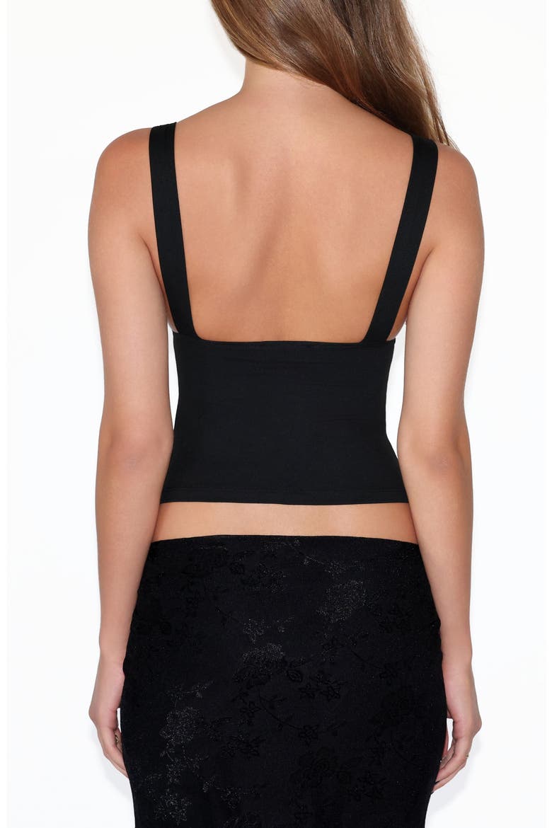Orly Velvet Contrast Crop Tank, Alternate, color, BLACK