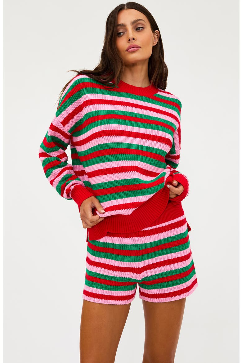 Callie Cotton Sweater, Alternate, color, RUBY STRIPE