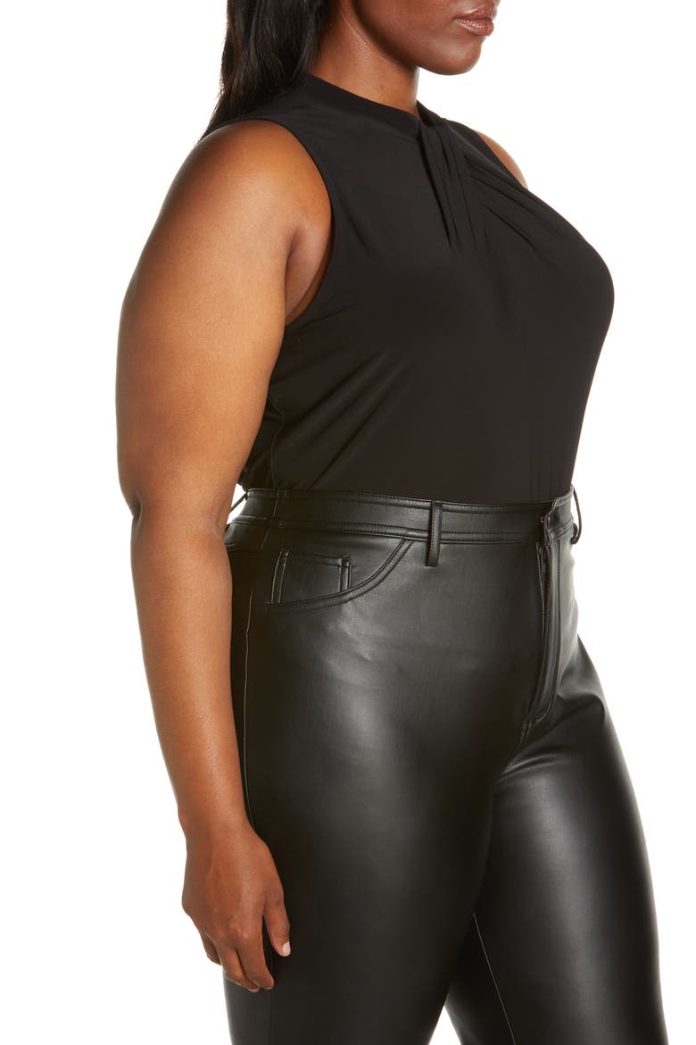 Twist Neck Sleeveless Top, Alternate, color, BLACK