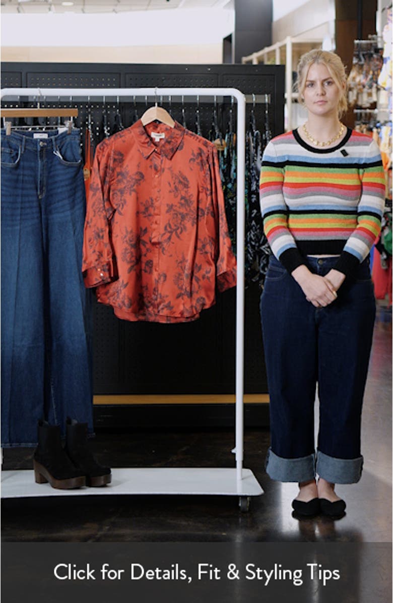 Dani Floral Print Silk Button-Up Shirt, sales video thumbnail