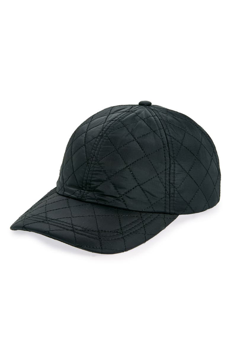 NORDSTROM RACK Quilted Baseball Cap, Main, color, Black