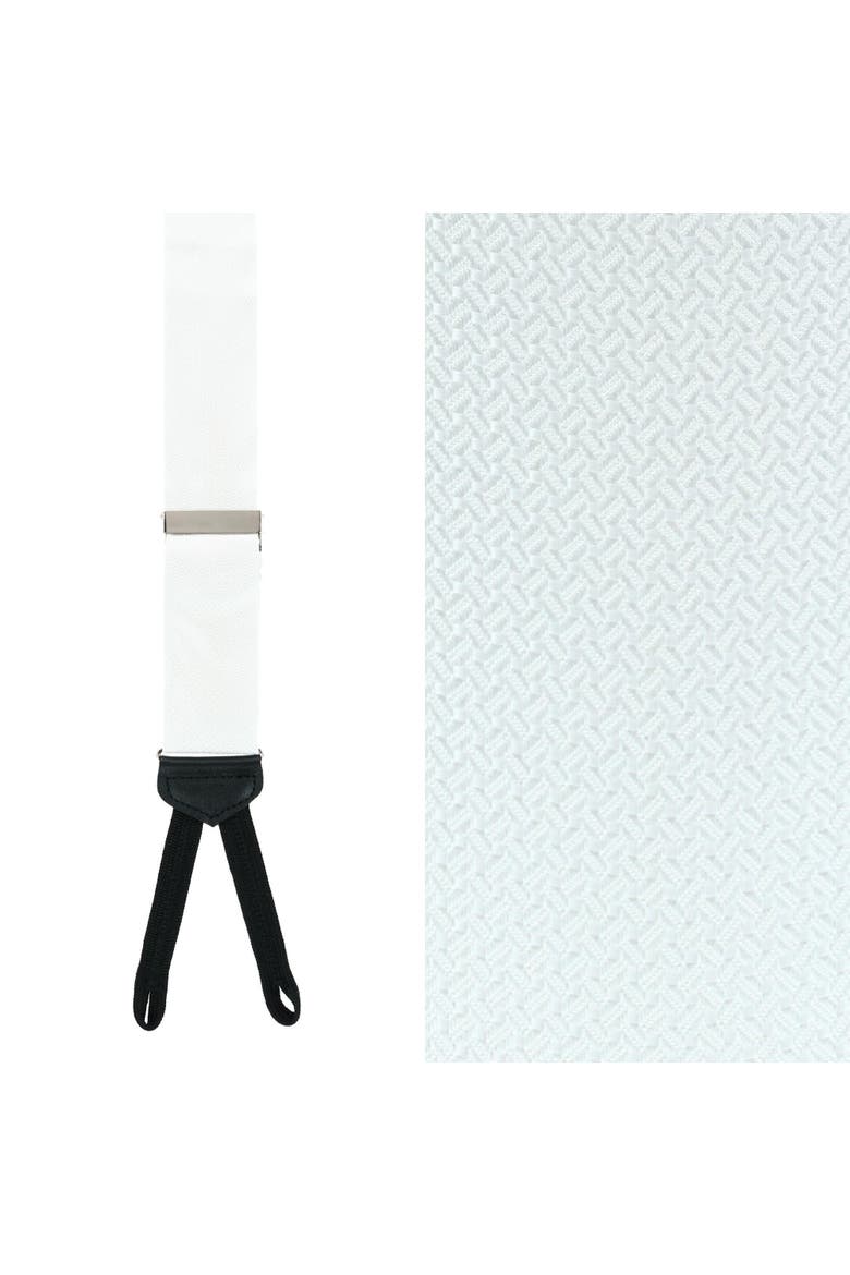 Big & Tall Monte Bello Interlocked Silk Formal Suspenders, Main, color, White