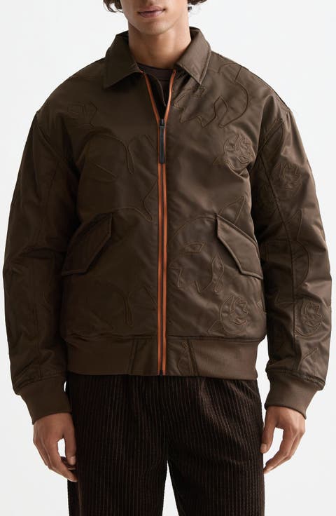 Appliqué Aviator Bomber Jacket