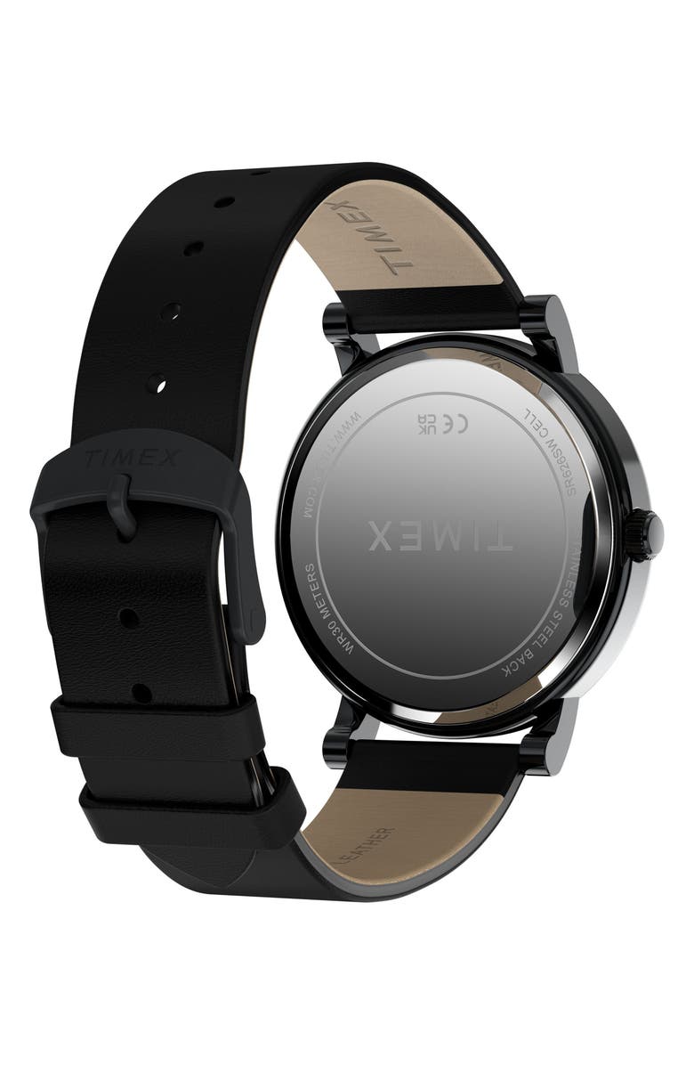 Timex<sup>®</sup> OG 42mm Leather Strap Watch, Alternate, color, Black