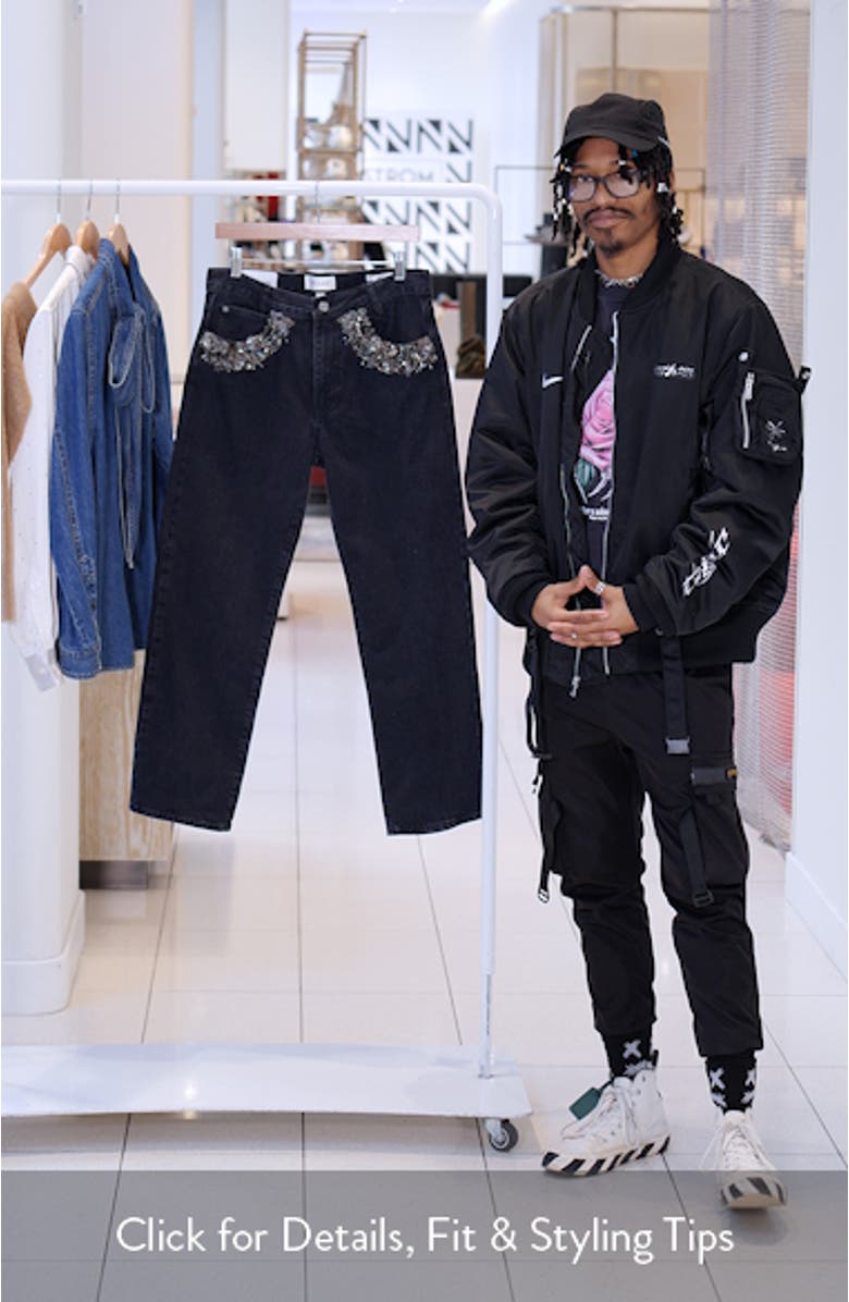 The Beaded Hang Cropped Straight Leg Jeans, sales video thumbnail