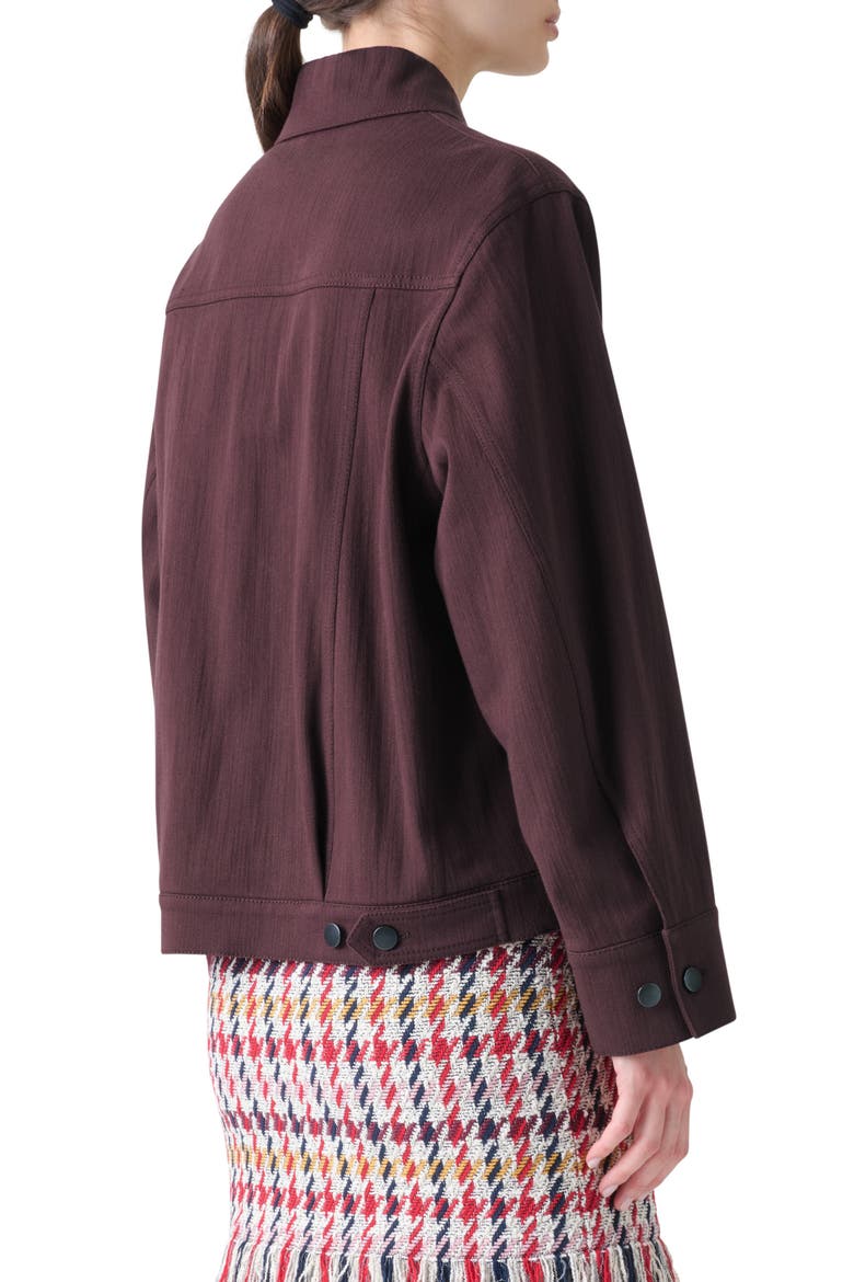 Stretch Denim Trucker Jacket, Alternate, color, BLACKBERRY