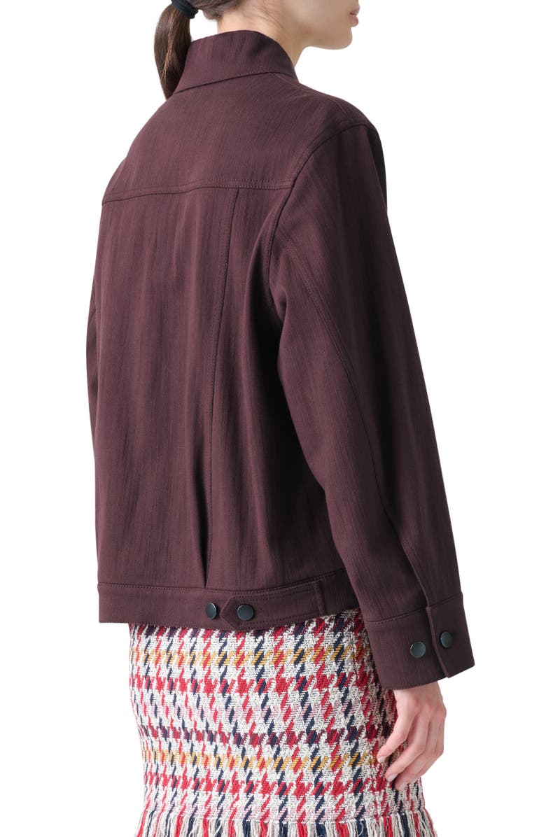 Akris punto Stretch Denim Trucker Jacket, Alternate, color, Blackberry