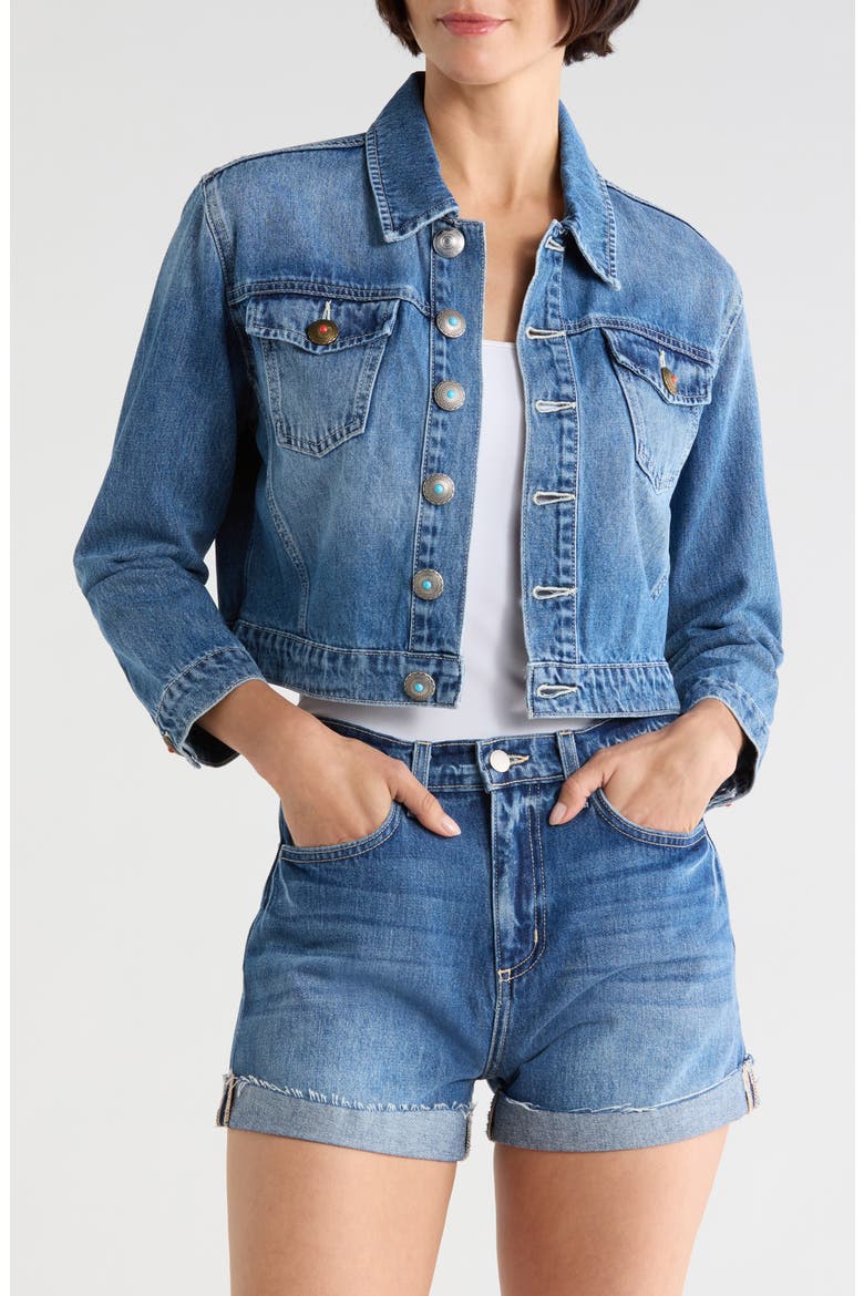 Koda Crop Denim Jacket, Main, color, WOODROW