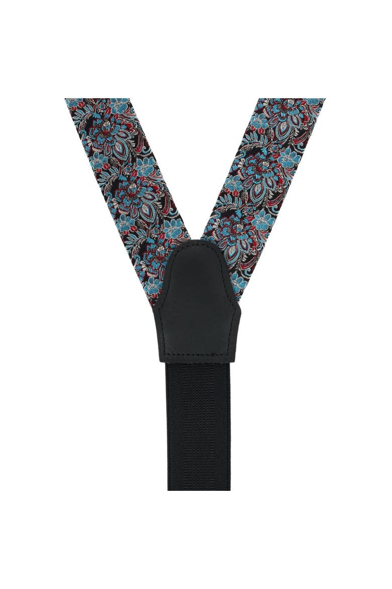 Enzo Exploded Floral Silk Button End Suspenders, Alternate, color, Multiple Colors