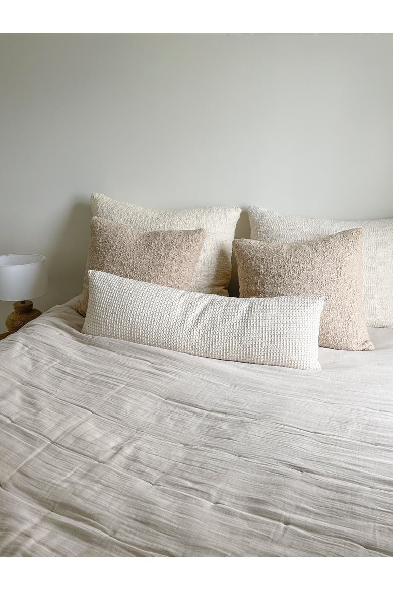 Cozy Cotton Boucle Euro Pillow with Down Alternative Insert, Alternate, color, Beige