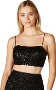 LARA New York Spaghetti Strap Beaded Top