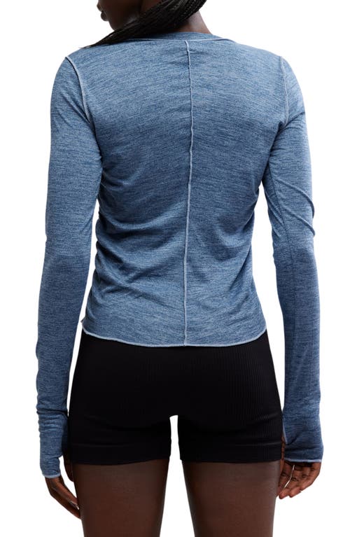 Free People Right On Run Long Sleeve Top In Blue