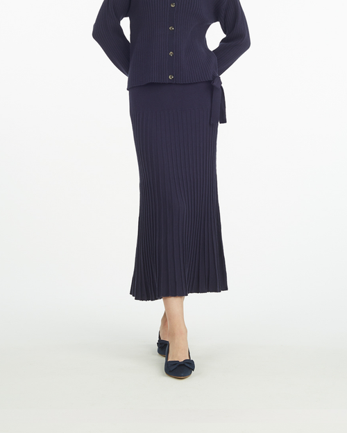 Draper James Luxe Pleated Maxi Skirt In Blue