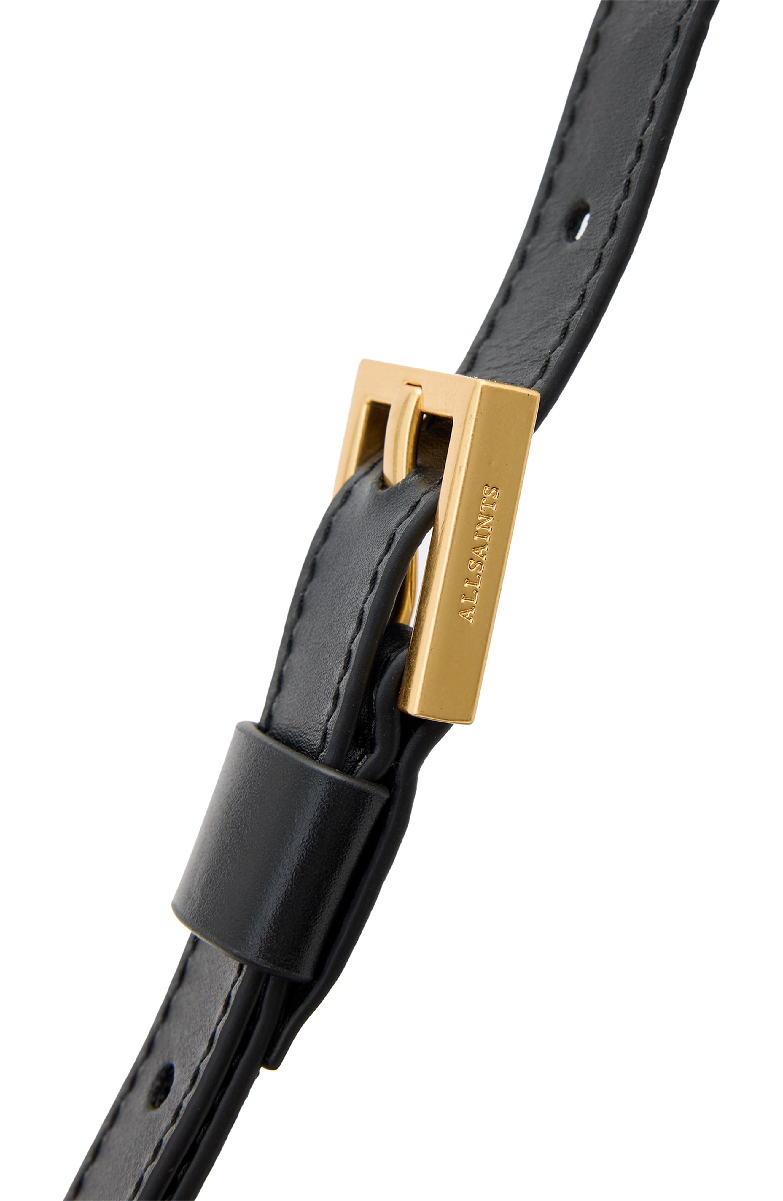 AllSaints Ursa Eel Skin Embossed Leather Satchel, Alternate, color, 