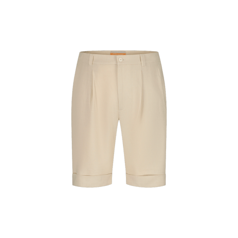 Beige Cuffed Shorts