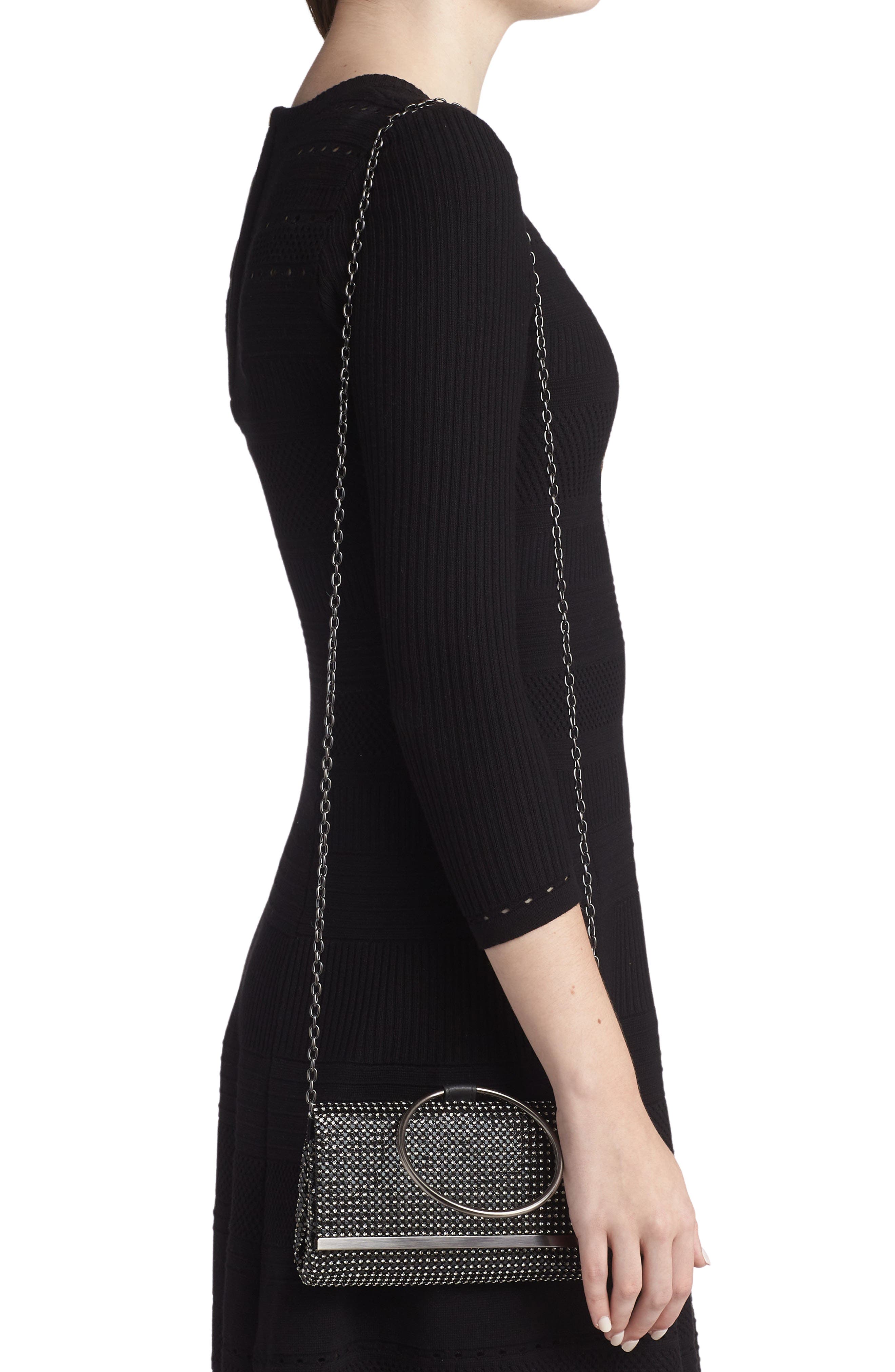 Whiting & Davis Aurelia Crystal Mesh Convertible Clutch, Alternate, color, 