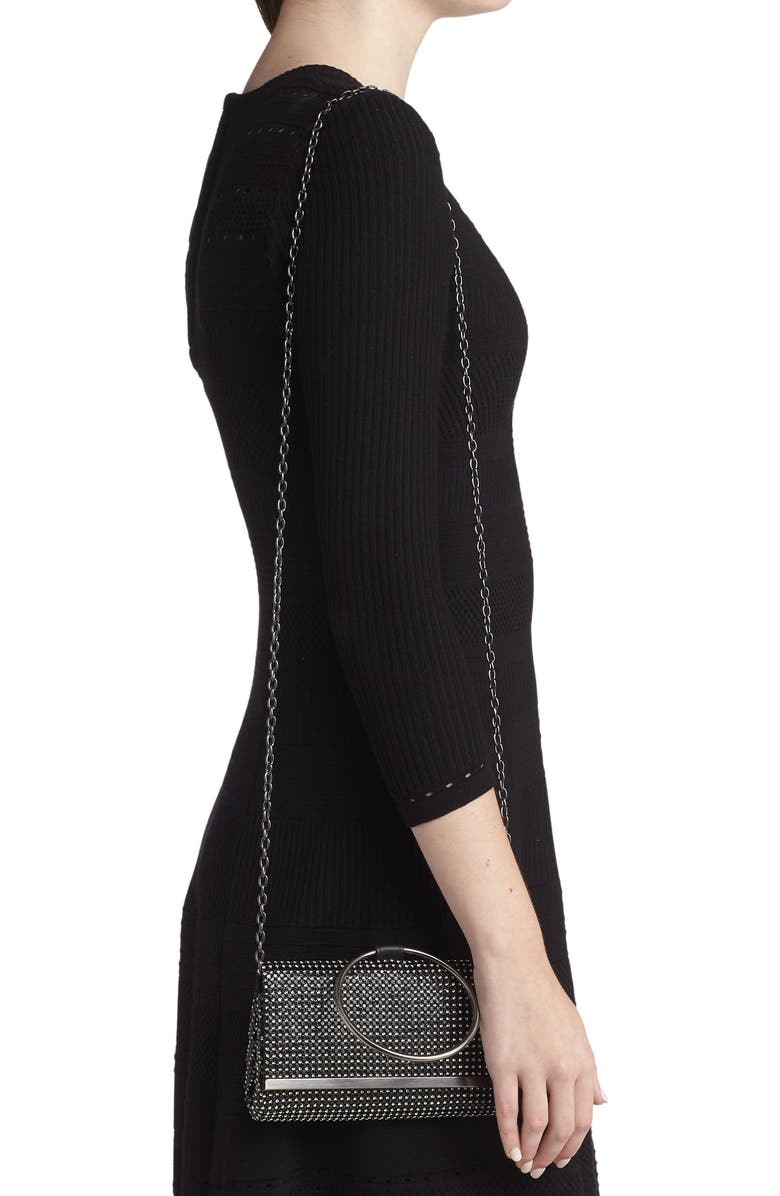 Whiting & Davis Aurelia Crystal Mesh Convertible Clutch, Alternate, color,