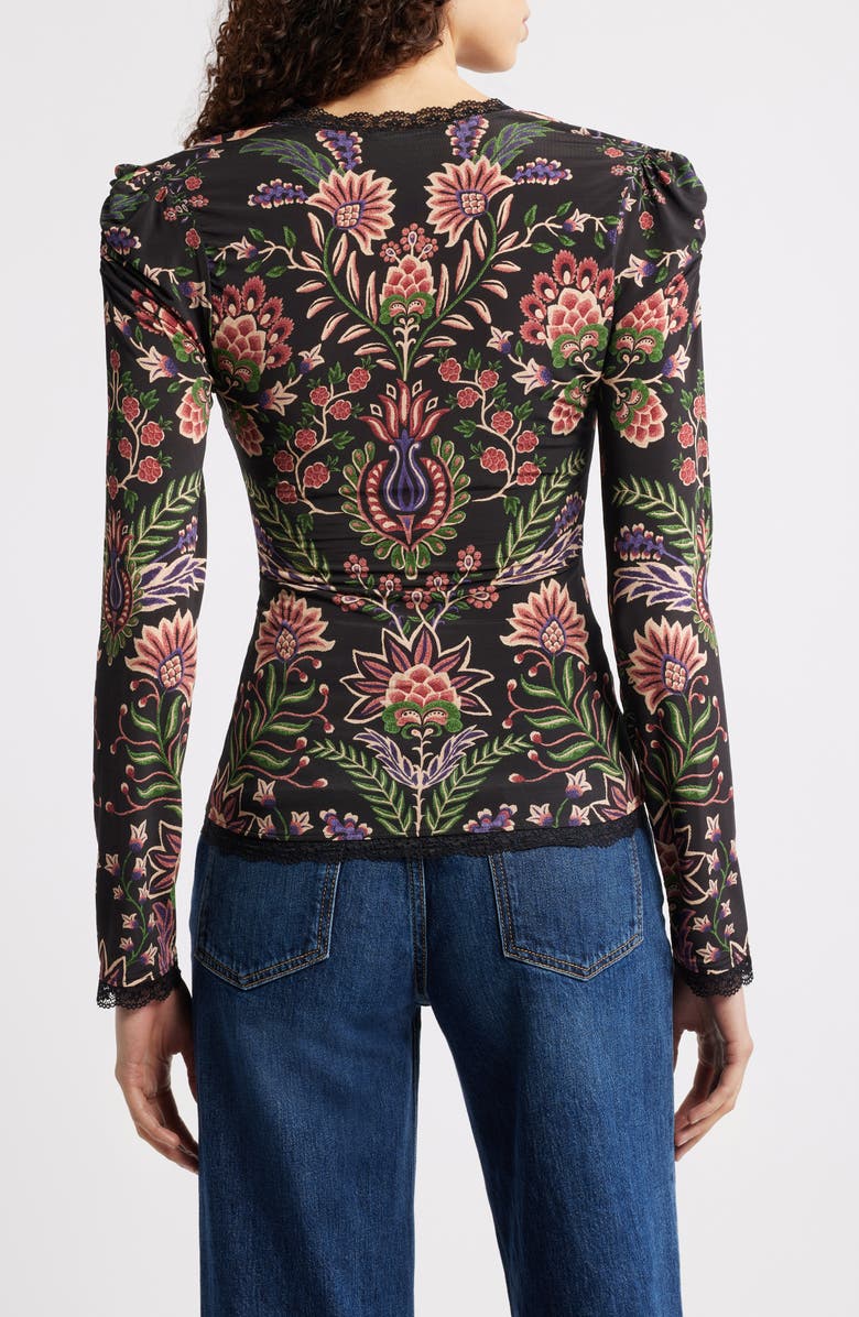 FARM Rio Marvelous Garden Knit Top, Alternate, color, Black