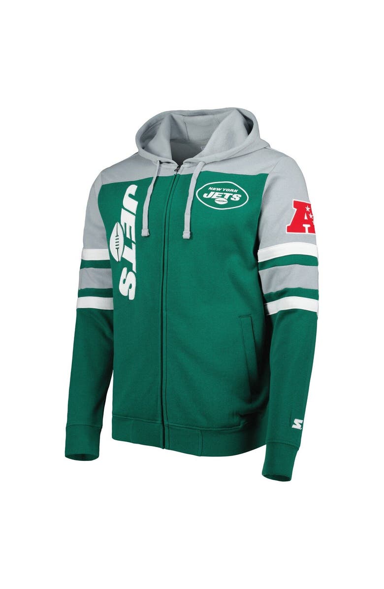 STARTER Men's Starter Green New York Jets Extreme Full-Zip Hoodie Jacket, Alternate, color,