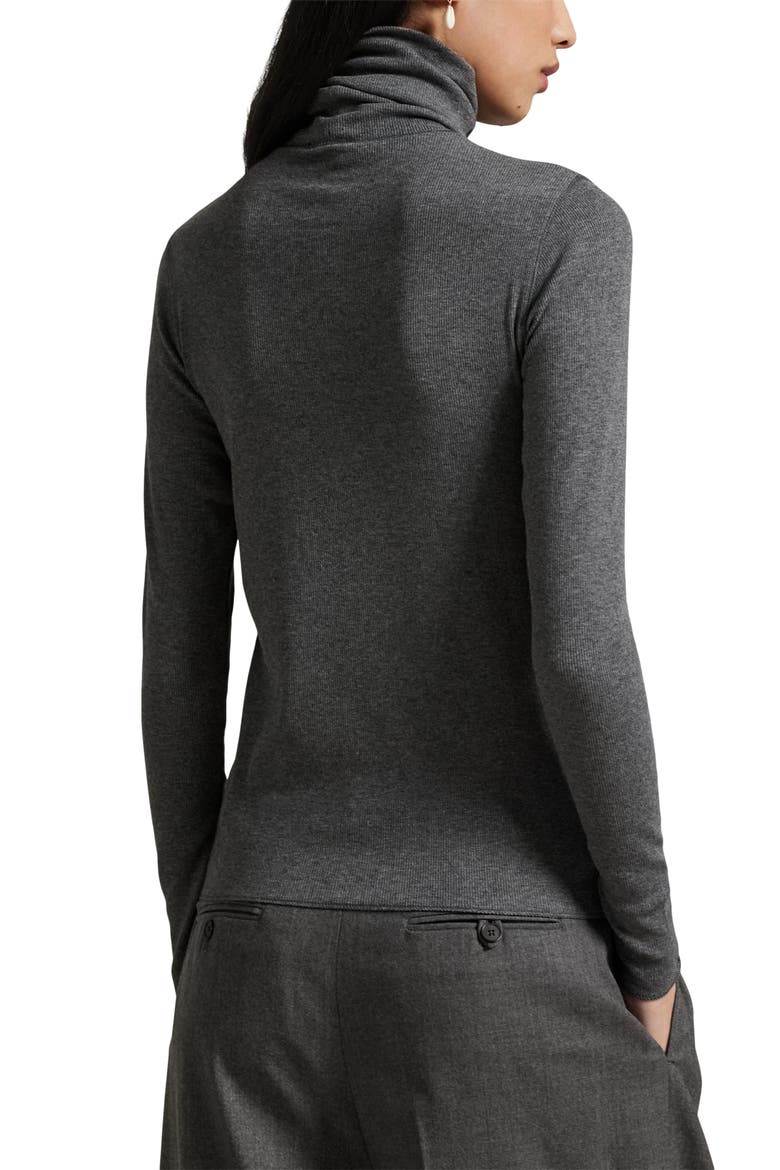 Rib Turtleneck Top, Alternate, color, GREY HEATHER