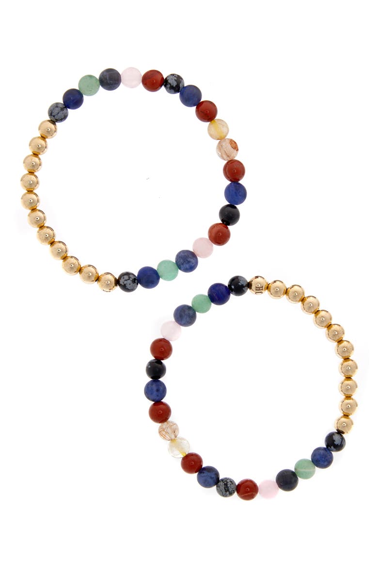 N32 Emotional Eating Set of 2 Healer's Bracelets, Main, color, YELLOW GOLD