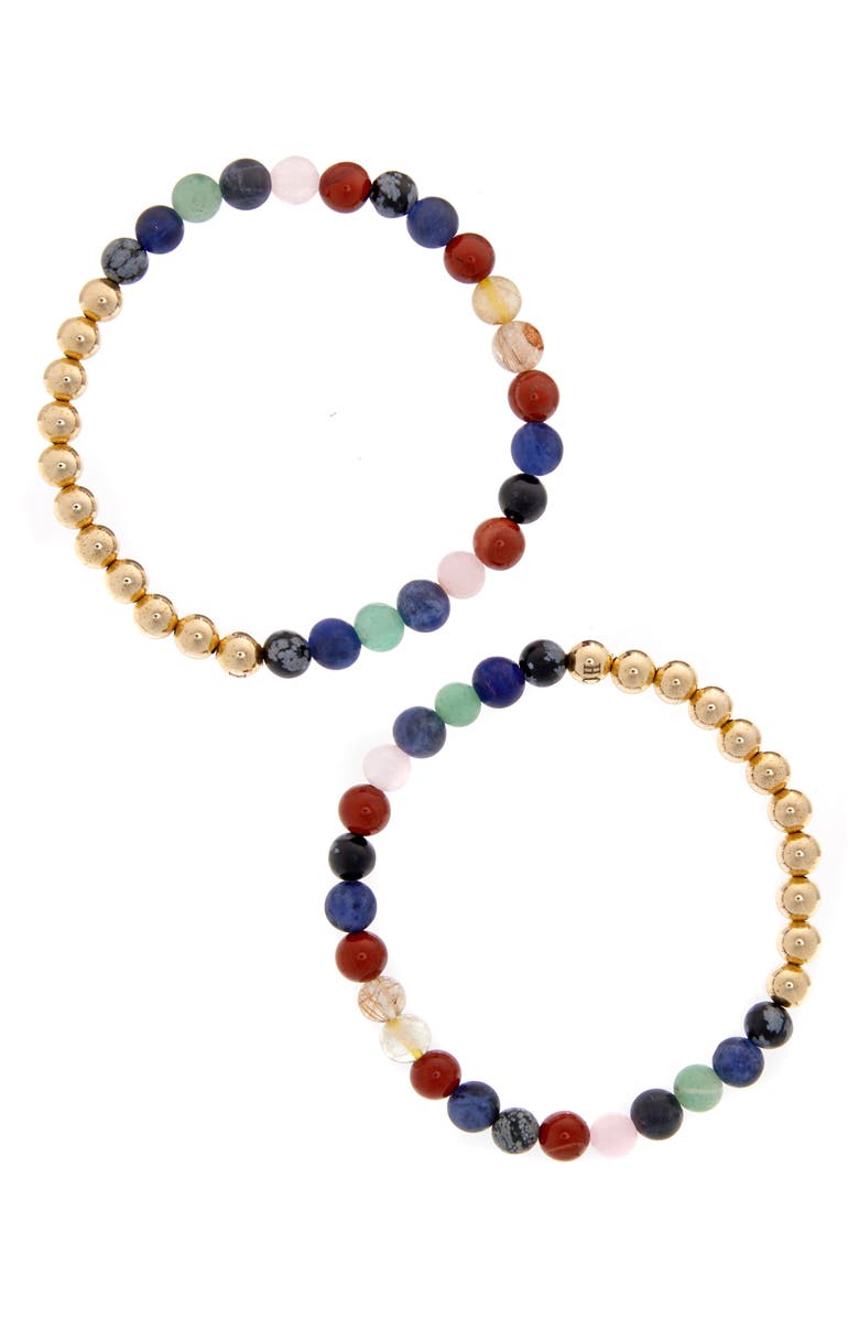 The Healer’s Collection N32 Emotional Eating Set of 2 Healer's Bracelets, Main, color, Yellow Gold