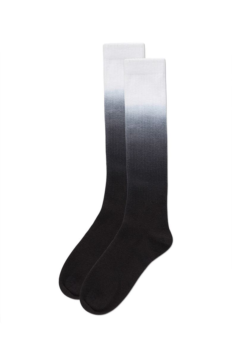 MeMoi Dip Dye Knee High Socks, Alternate, color, Black