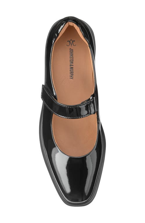 Johnston & Murphy Gracelyn Platform Wedge Mary Jane Flat In Black Patent Leather